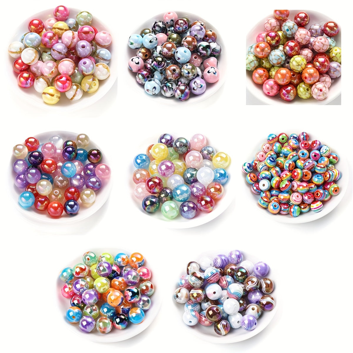 5pcs 16mm AB Resin Round Beads