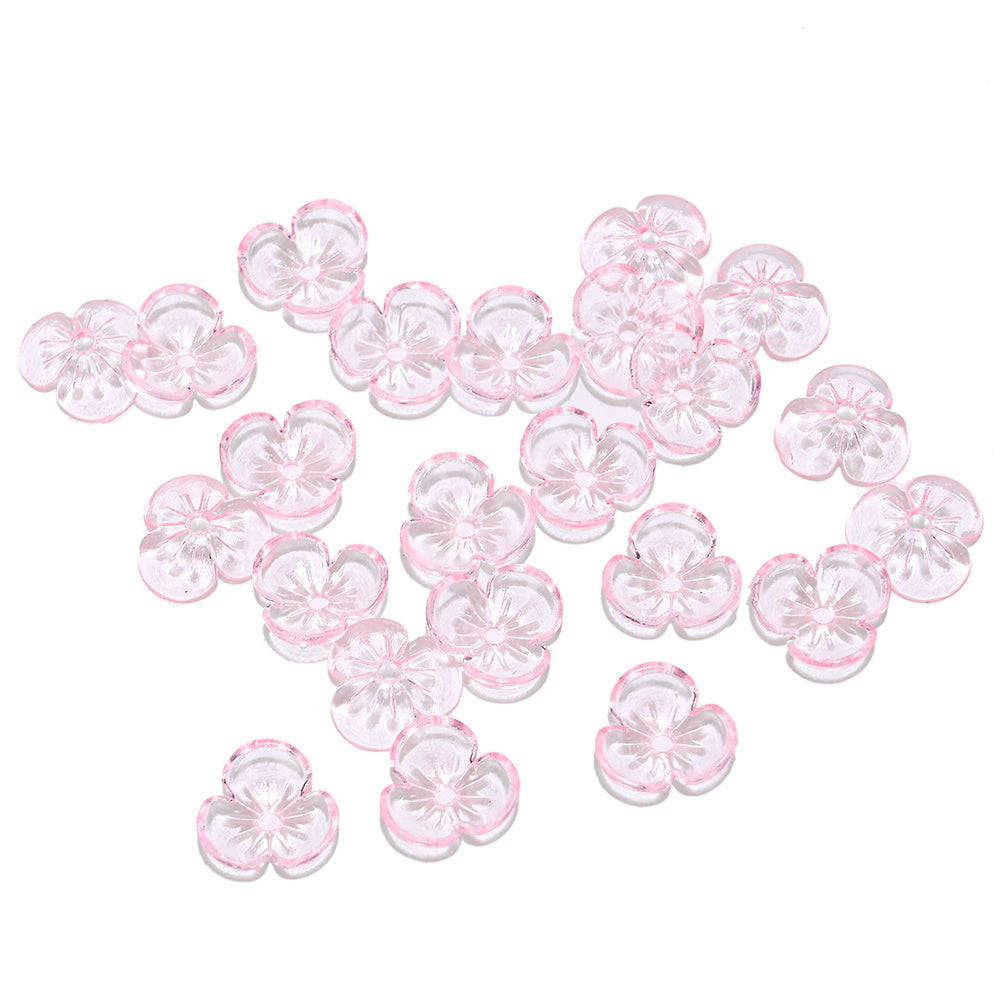 10mm Clear Acrylic Sakura Flower Beads