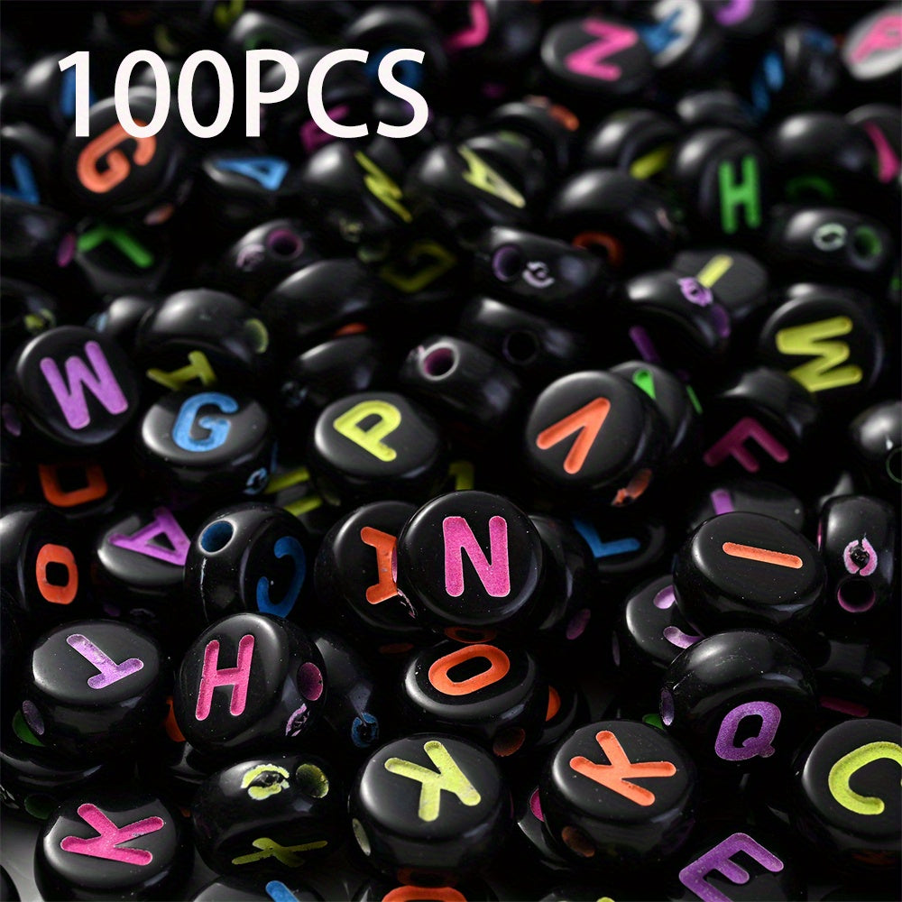 100pcs Mix Color Acrylic Oblate Beads