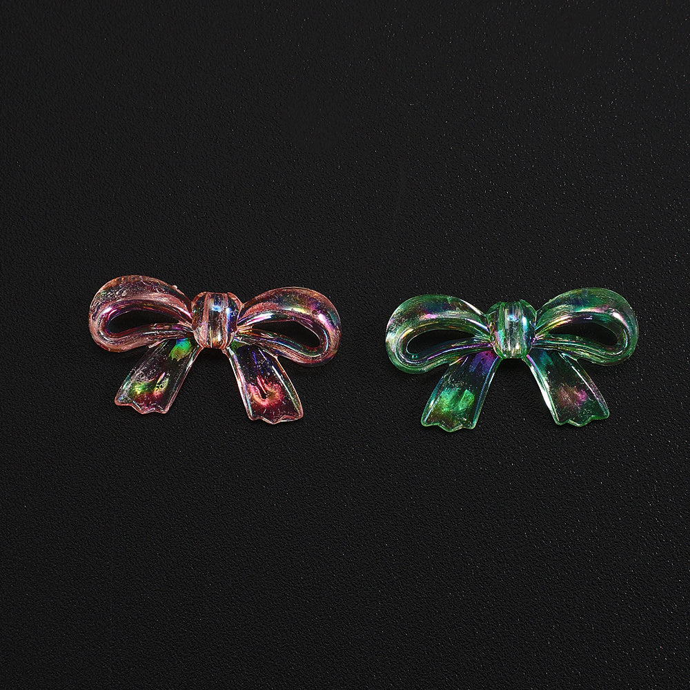 AB Color Hollow Out Bowknot Acrylic Beads