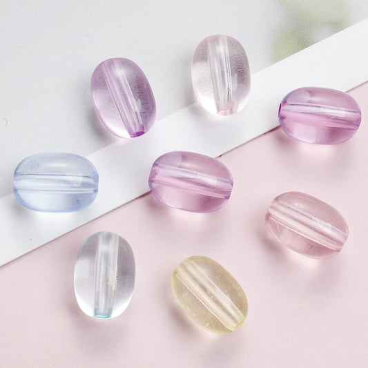 50pcs Transparent Ellipse Oval Beads