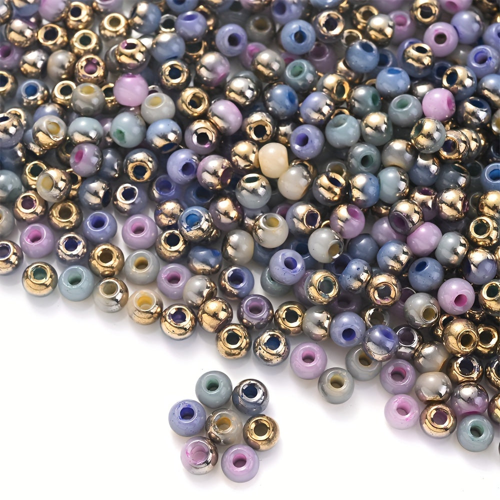 15g 4mm Semi Golden Glass Rice Beads