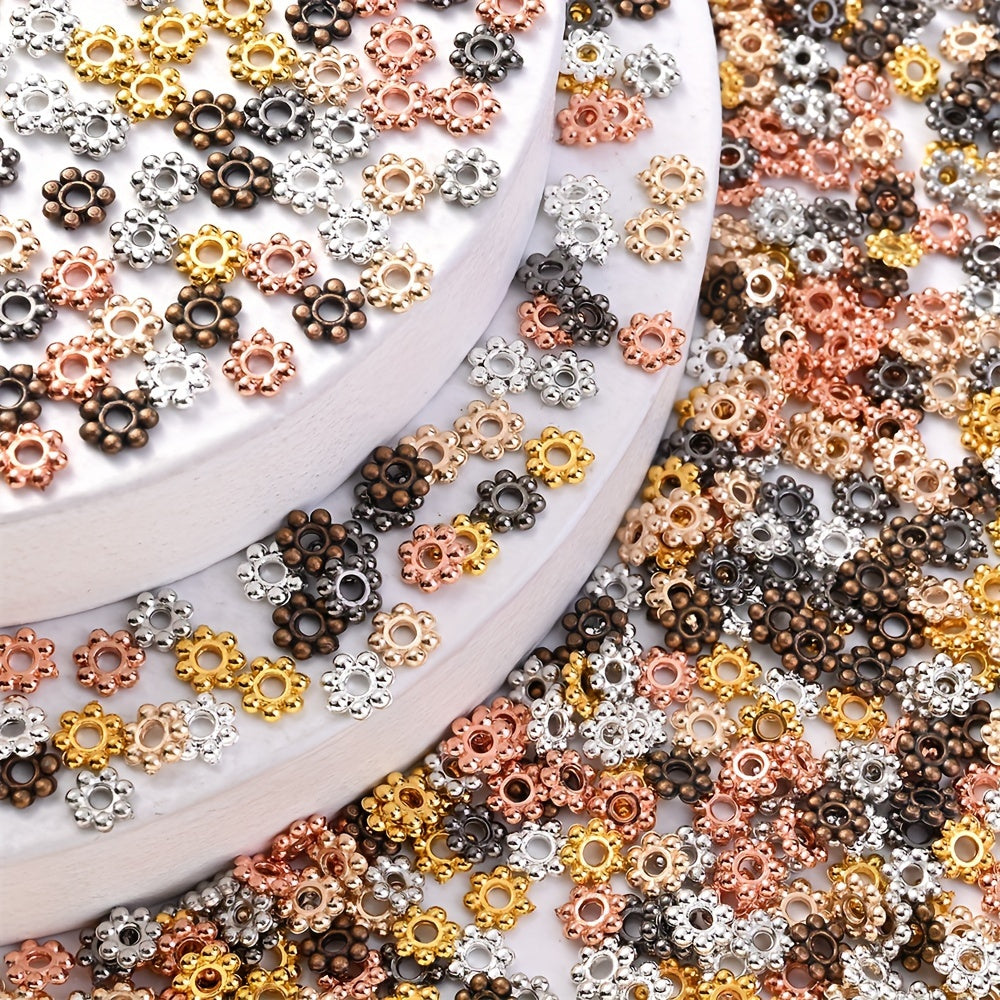 6mm 7-Color Flower Shape Plastic Beads