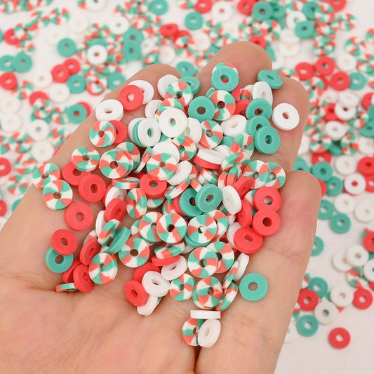 50g/bag 6mm Christmas Polymer Clay Heishi Beads