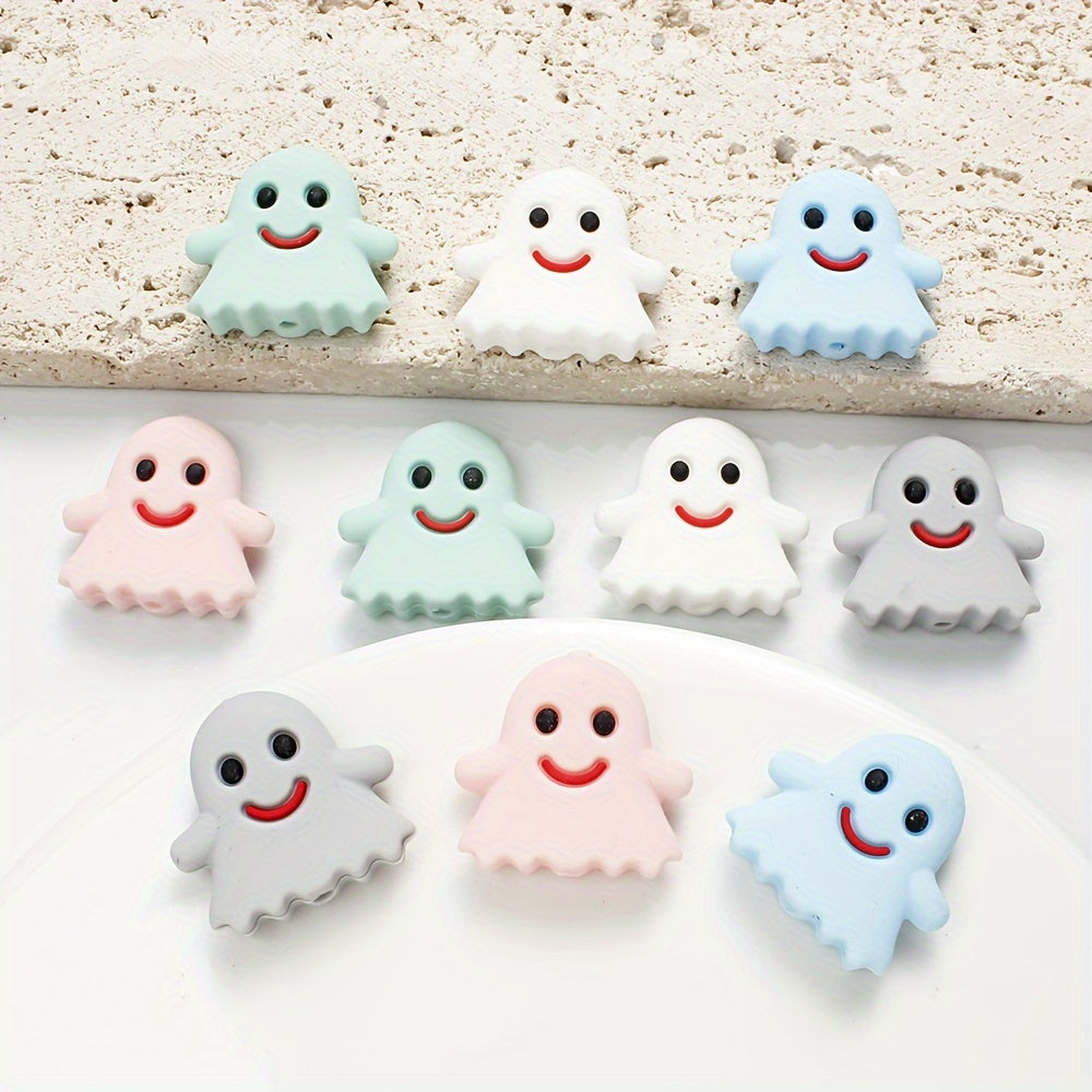 23x25mm Halloween Ghost Silicone Beads 5 Colors