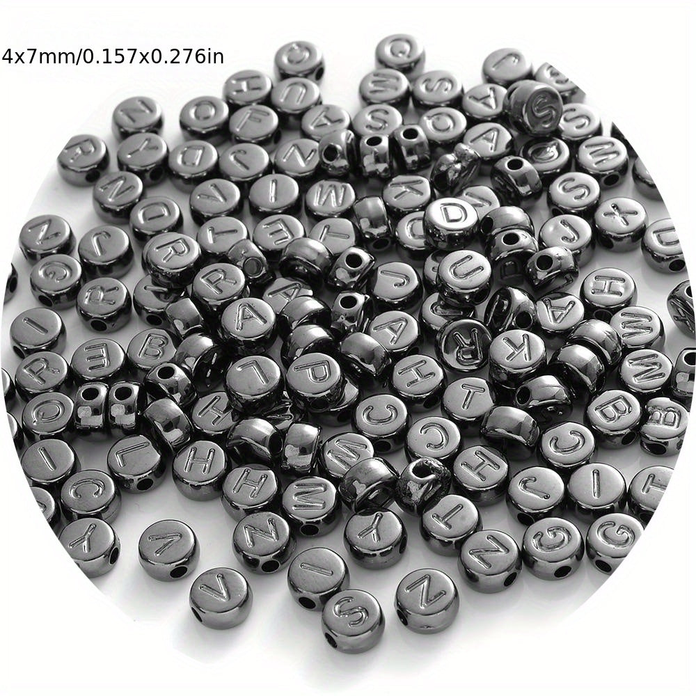 100pcs Round CCB Letter Beads