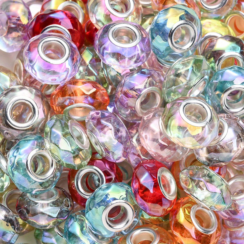 Clear Geometric Faceted Acrylic Spacer Beads