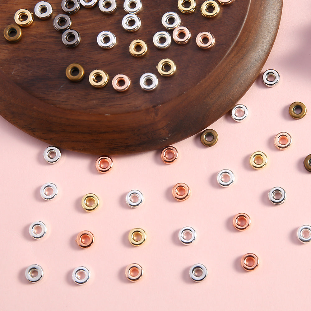 6mm Golden Silvery CCB Large Hole Spacer Beads