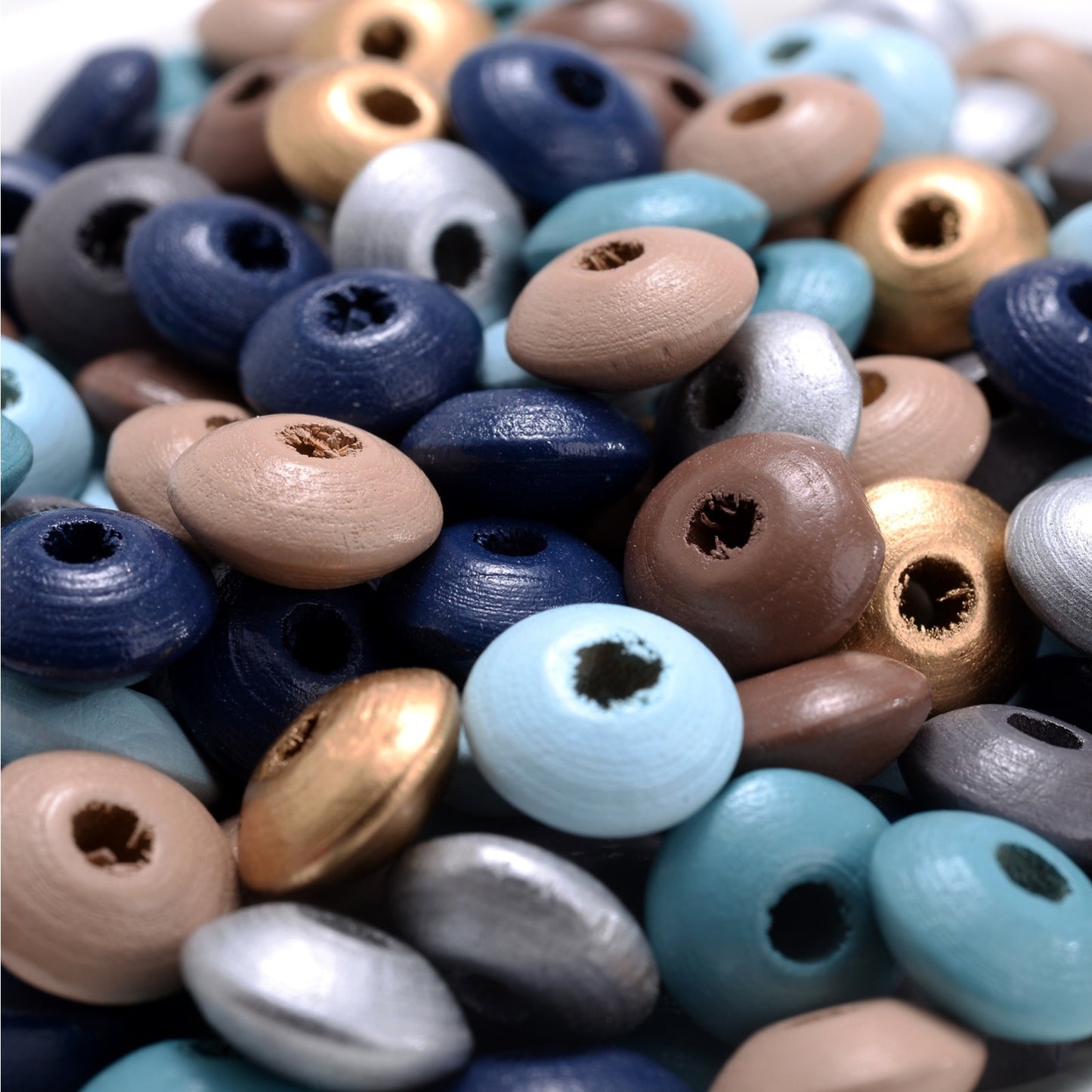20/50/80/100/150/300pcs Morandi Color Wooden Beads Set
