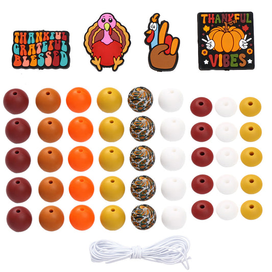 Mix Style Silicone Beads Set with Beading Pens