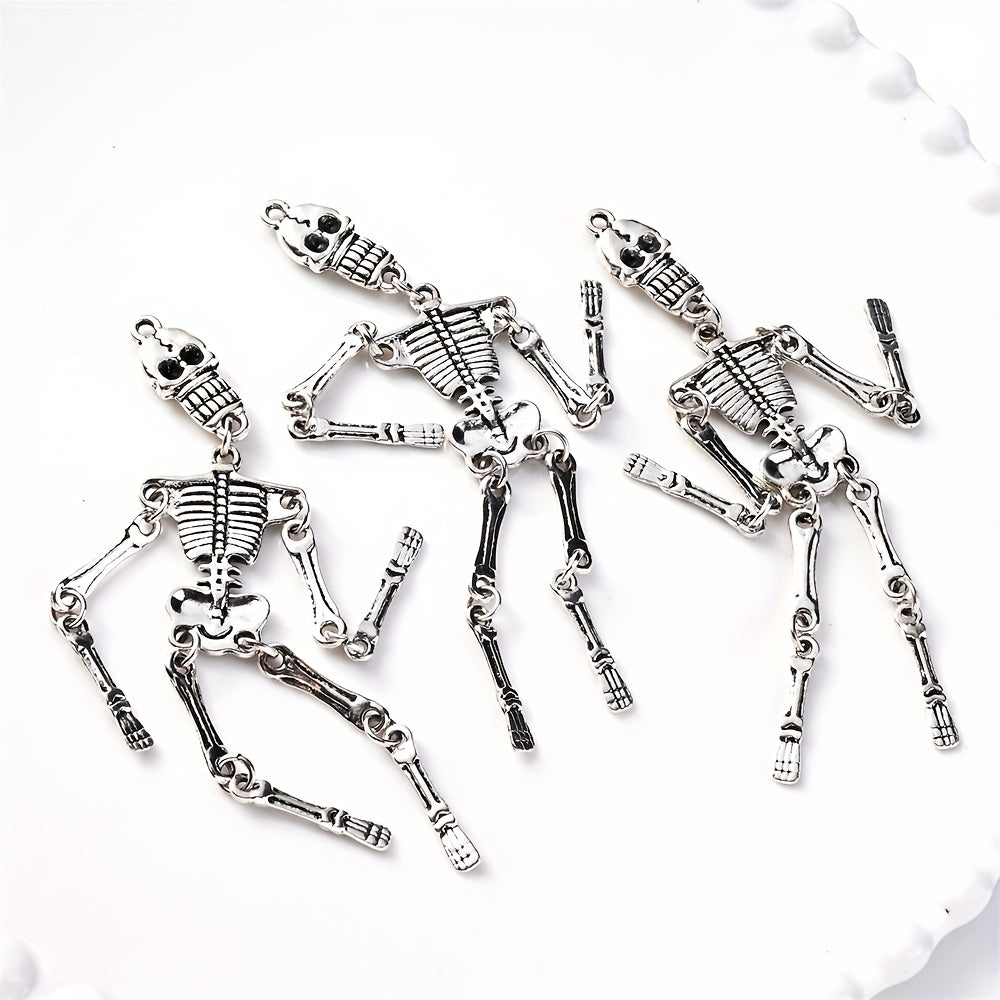 Vintage Metal Skull Pendant Beads
