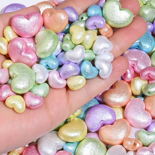 Macaron Matte Heart Spacer Beads