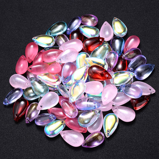 10pcs 8x14mm Colored Teardrop Glass Beads