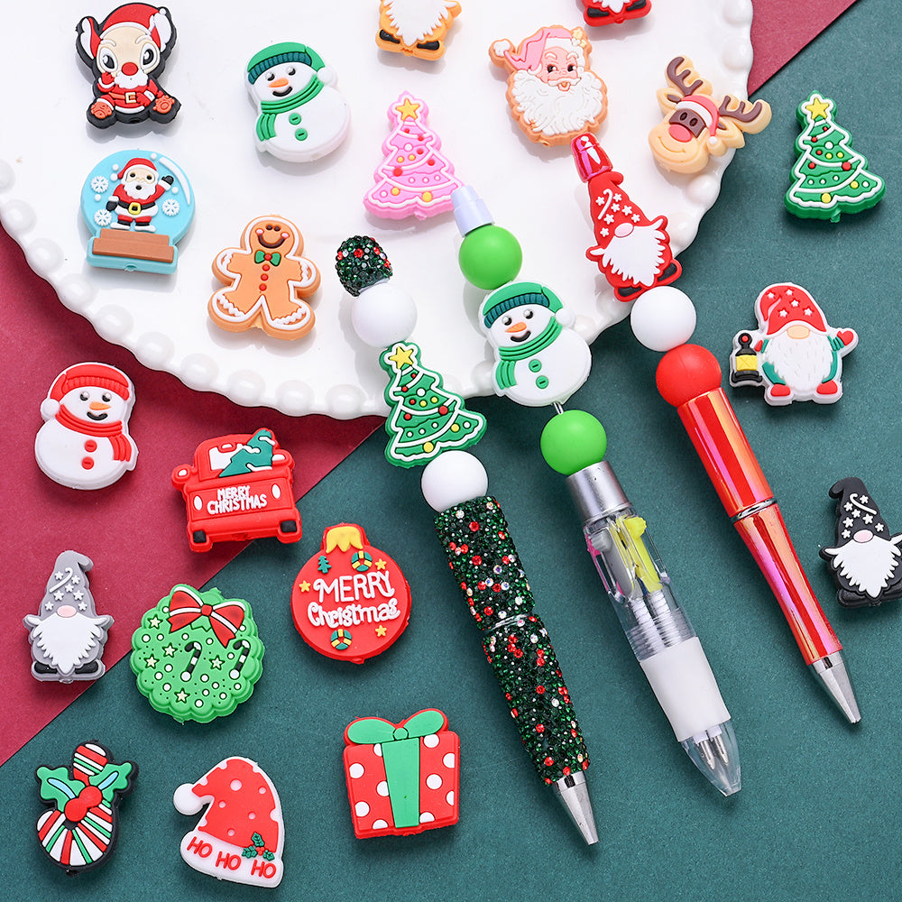 Christmas Silicone Flat Back Beads