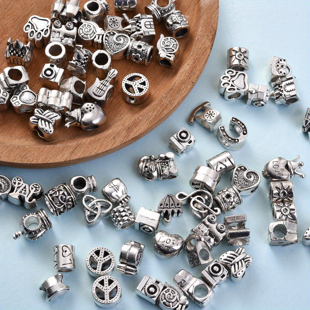 Alloy Heart, Butterfly & Fish Big Hole Spacer Beads