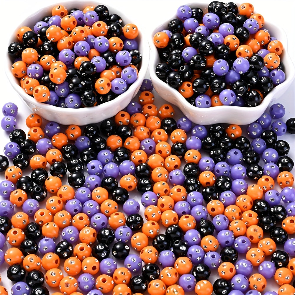Halloween Rhinestone Acrylic Round Loose Spacer Beads