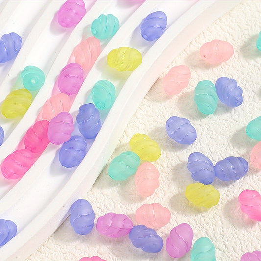 100pcs 11x8mm Frosted Acrylic Oval Beads