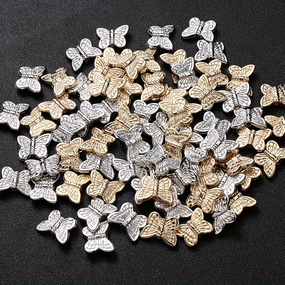 Imitation Pearl Butterfly Wing Acrylic Pendants