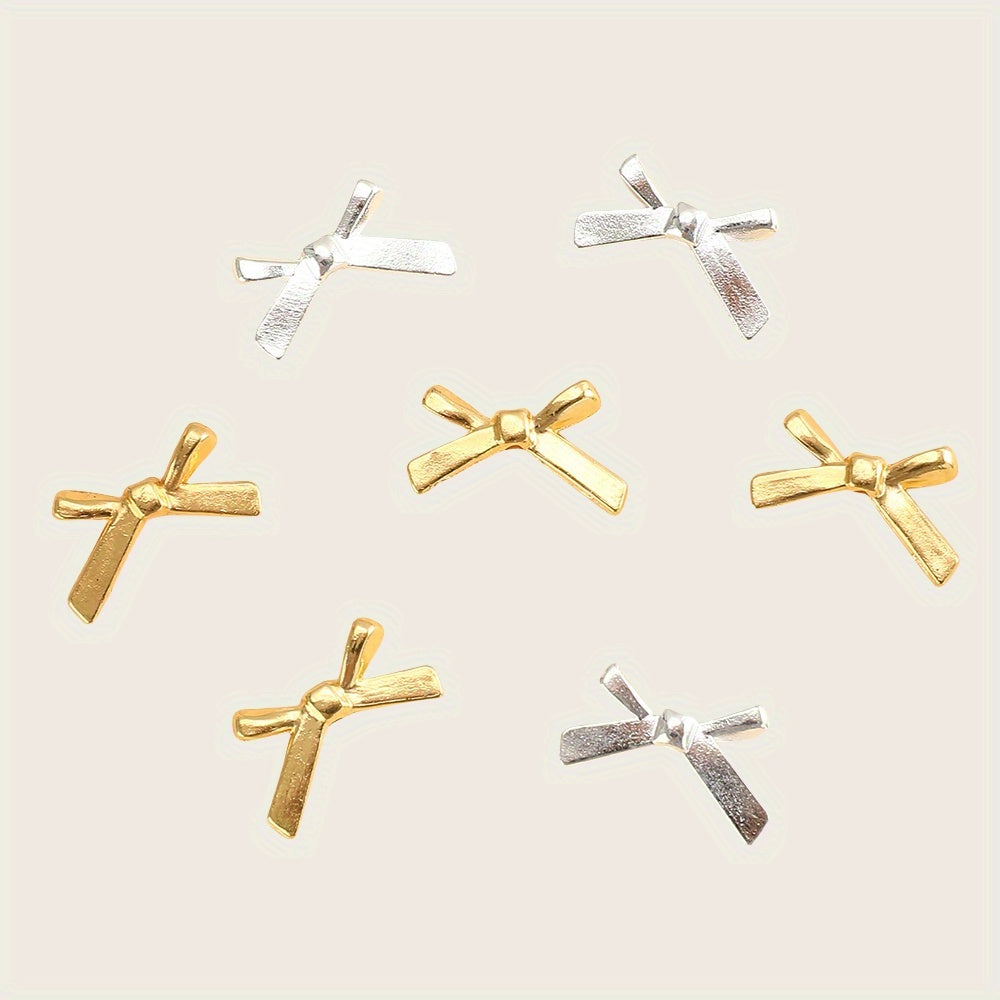 20pcs 12x20mm Bow Alloy Spacer Pendant Beads