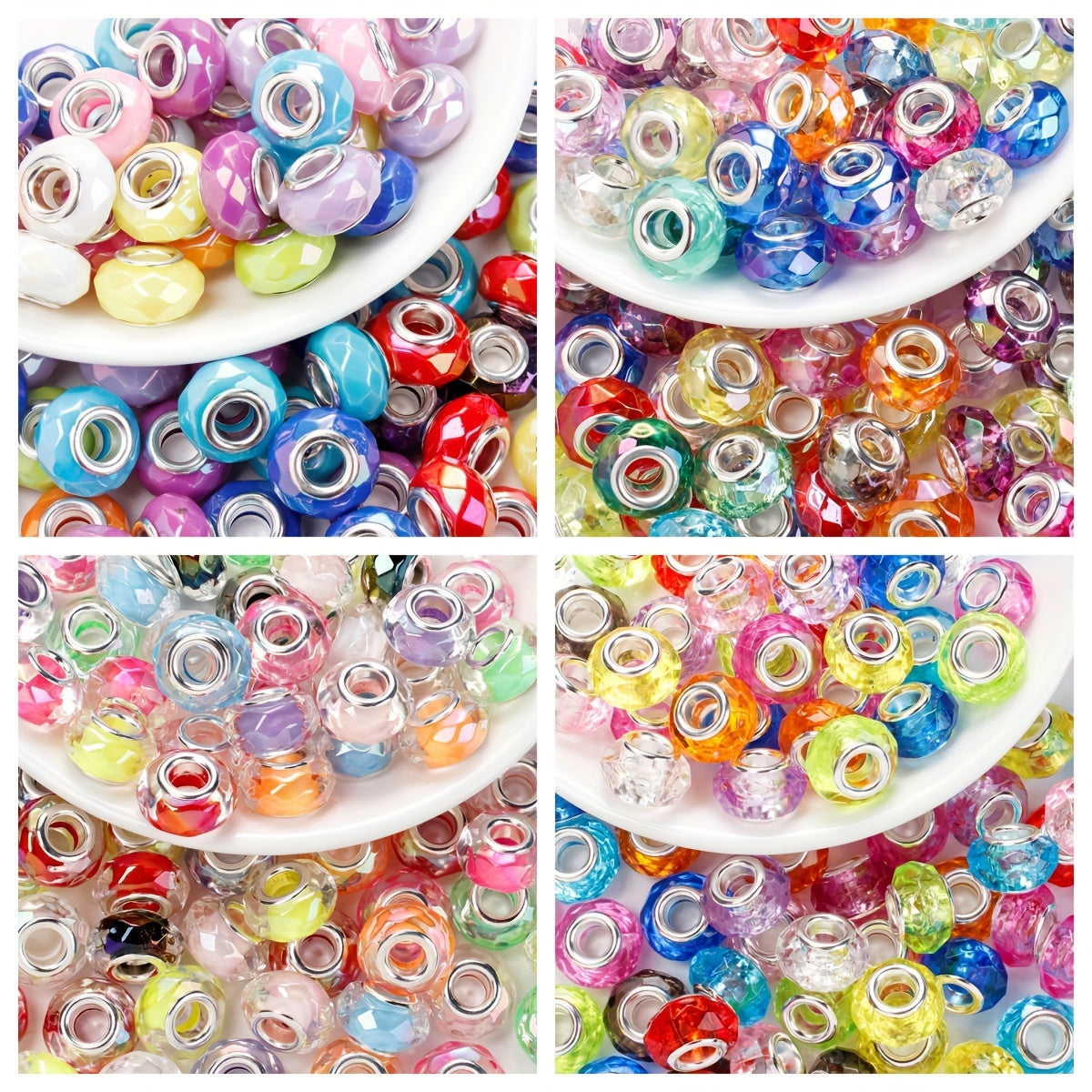 Matte Transparent Flower Acrylic Spacer Beads