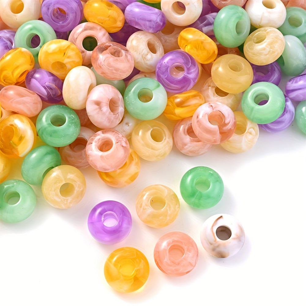 Colorful Bamboo Acrylic Cylinder Beads