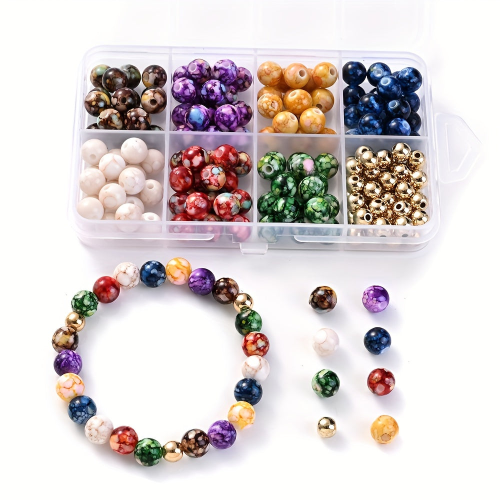 180pcs Colorful Cracked Acrylic Beads Set