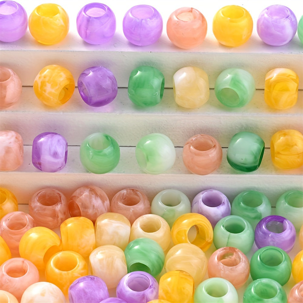 30/50pcs Dual Color Acrylic Large Hole Beads