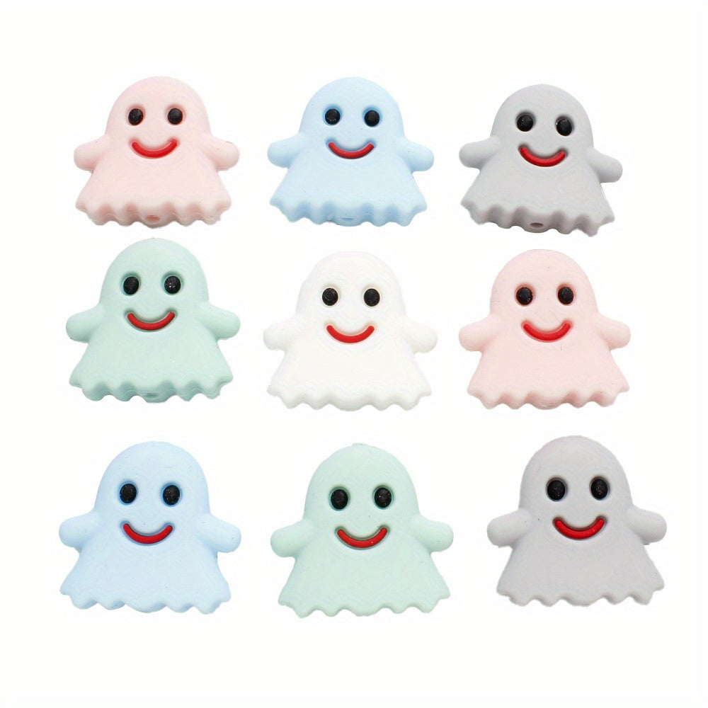 10pcs 23x25mm Halloween Ghost Silicone Beads