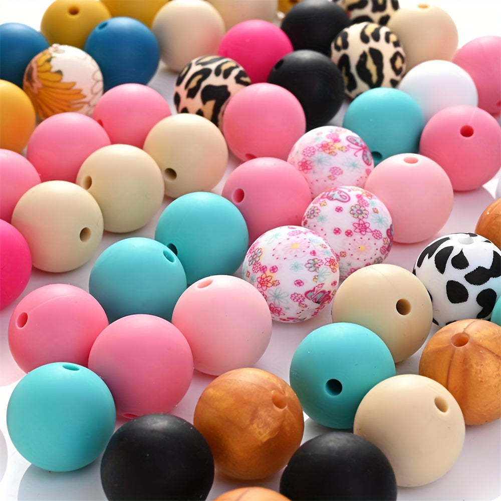 Mixed Silicone Round Spacer Beads