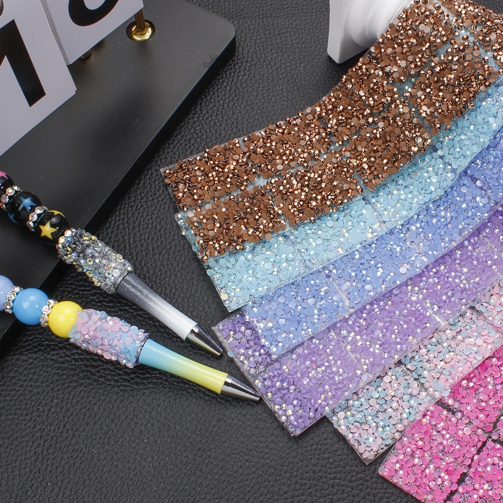 Tiny Solid Resin Rhinestone Sticker Beads