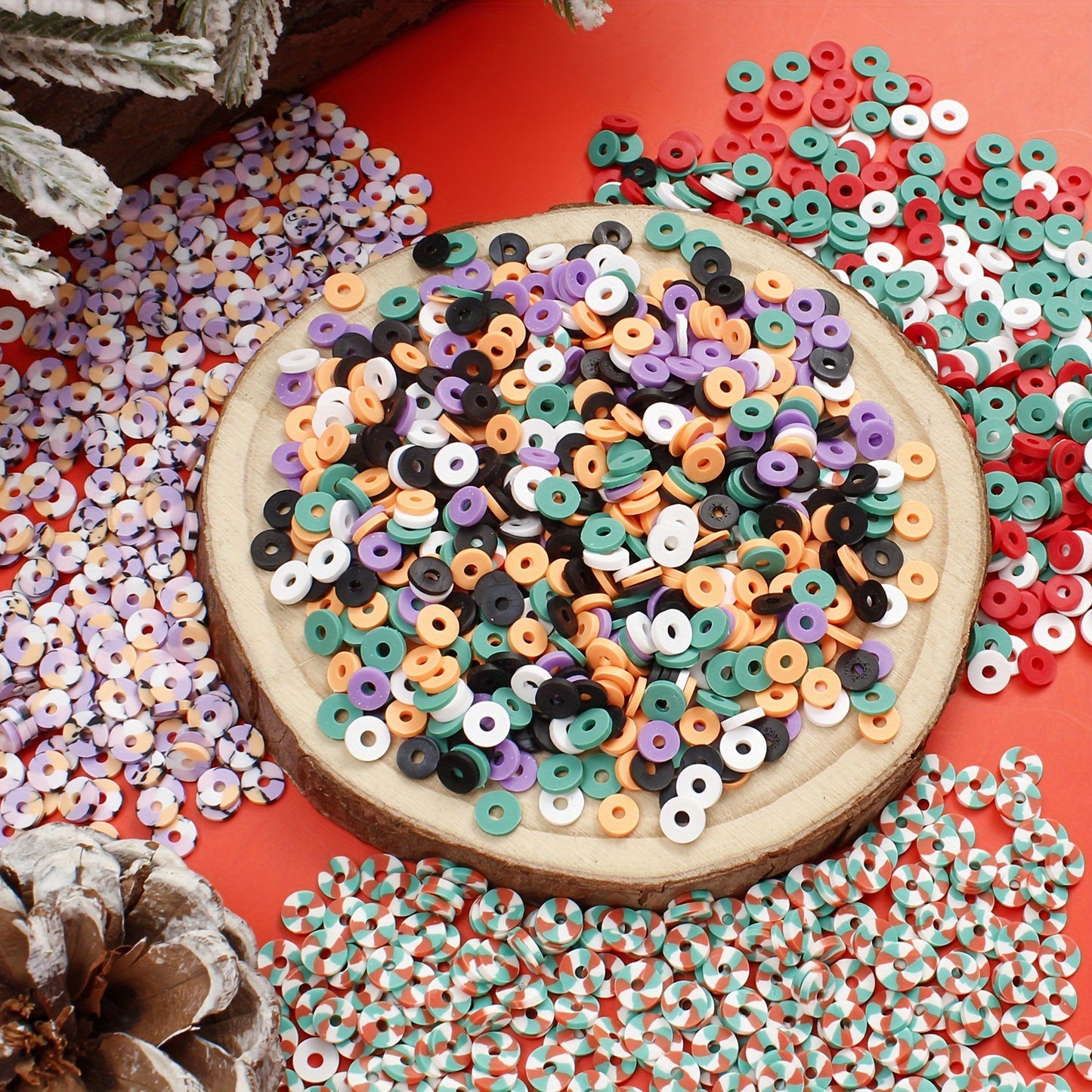 CCB Flat Round Loose Spacer Beads