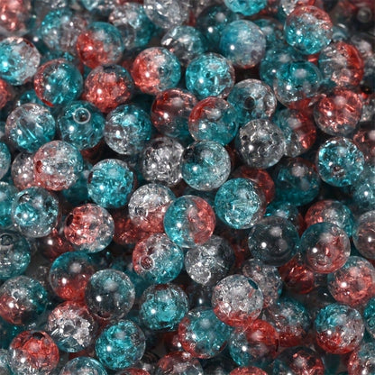 500pcs 8mm Round Crack Acrylic Beads
