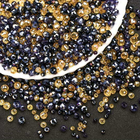 1350pcs 4/6/8mm Halloween AB Faceted Glass Spacer Beads