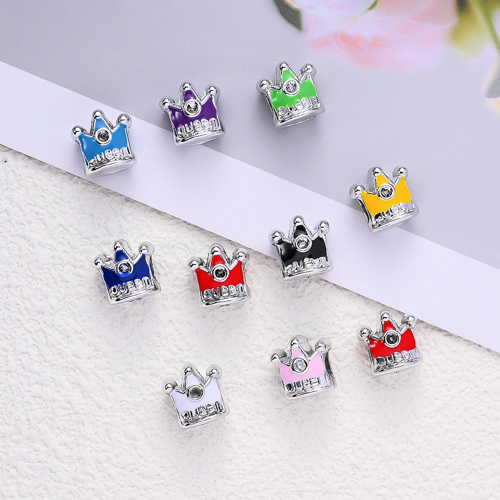 11x8.6mm Crown Big Hole Spacer Beads