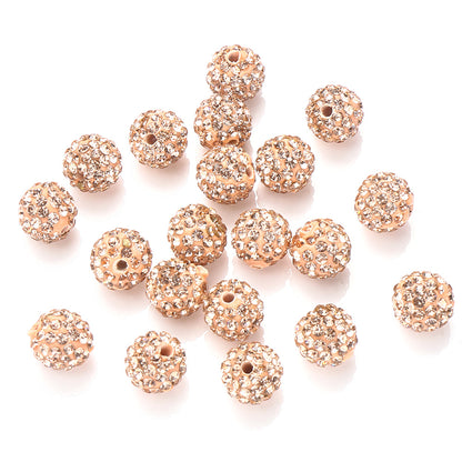 10mm AB Shiny Rhinestone Clay Beads