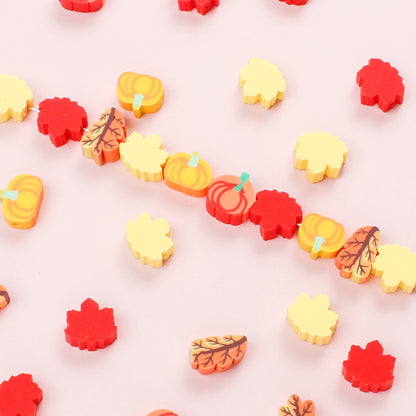 8–10mm Thanksgiving Fall Polymer Clay Spacer Beads, 50pcs