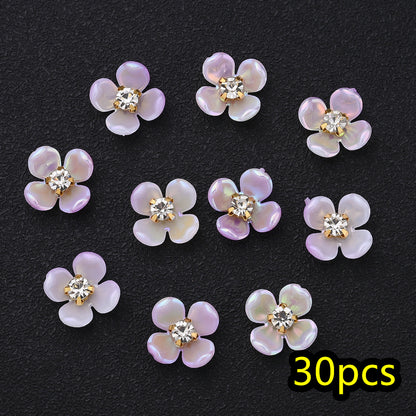 30pcs/set Four Petal Flower Acrylic Cabochon Beads