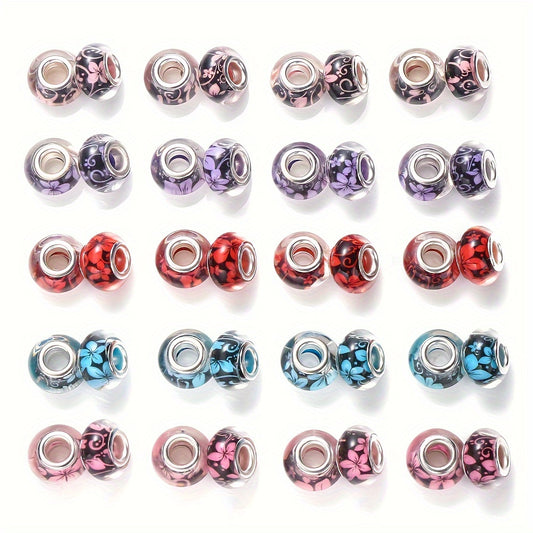 20/50pcs Mixed Color Large Hole Resin Beads