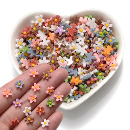 100pcs Mini Flower Flatback Beads