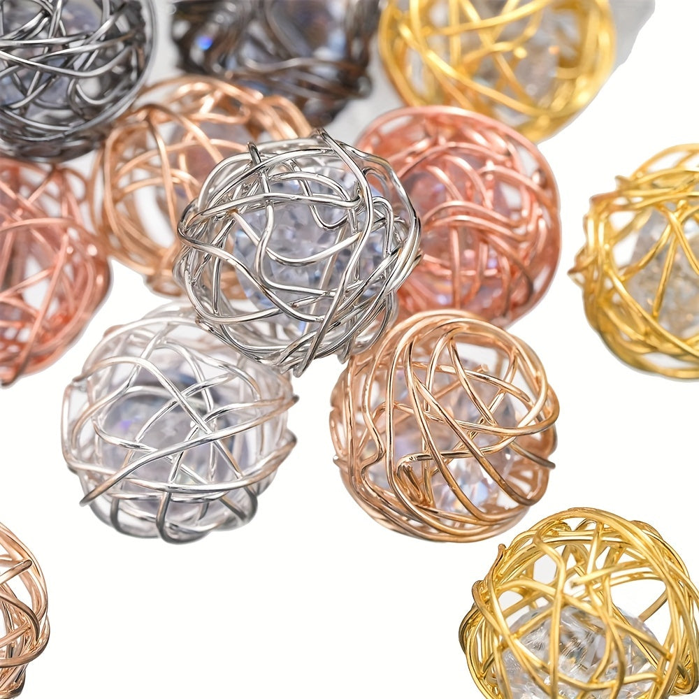 5pcs 12mm Hollow Copper Spacer Beads
