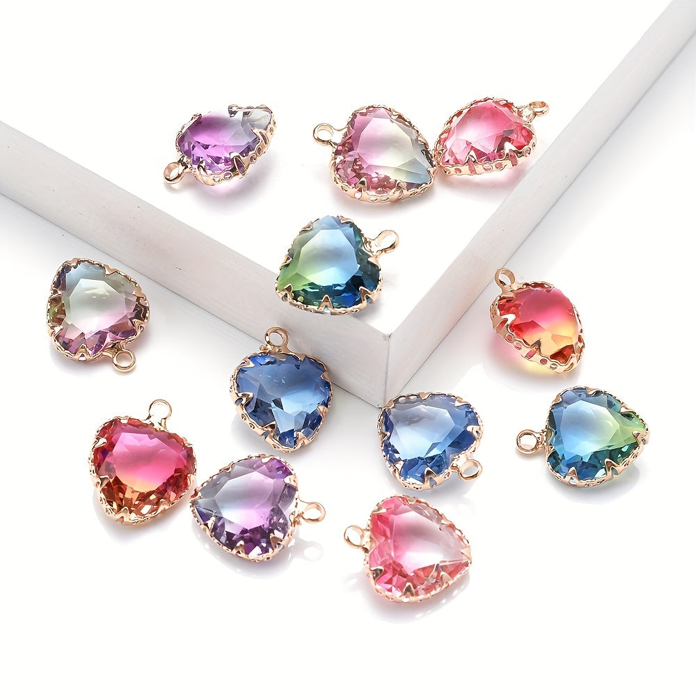 Golden Claws Heart Crystal Rhinestone Pendant Beads