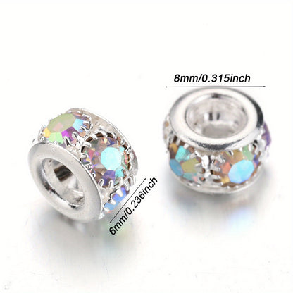 Transparent Glass AB Geometric Rhinestone Spacer Beads
