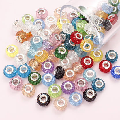 9x14mm Resin Rhinestone Inlaid Beads