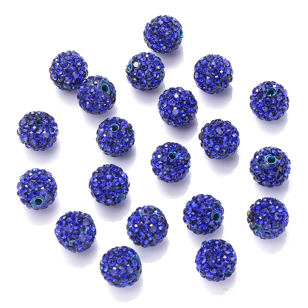 10mm AB Shiny Rhinestone Clay Beads