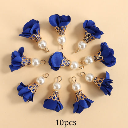 10pcs Colorful Petal Tassel Charm Pendants