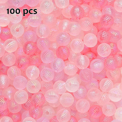 8mm Pink Yangmei Ball Acrylic Beads