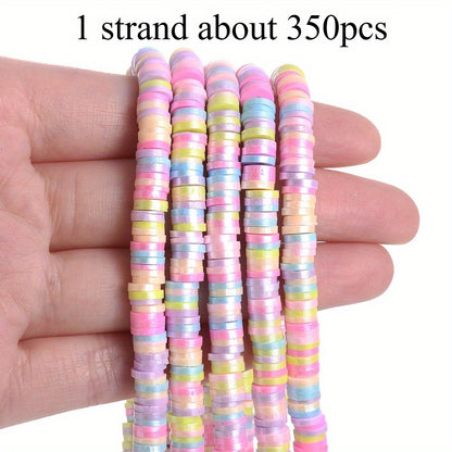 1 Strand 6mm AB Shiny Heishi Clay Beads