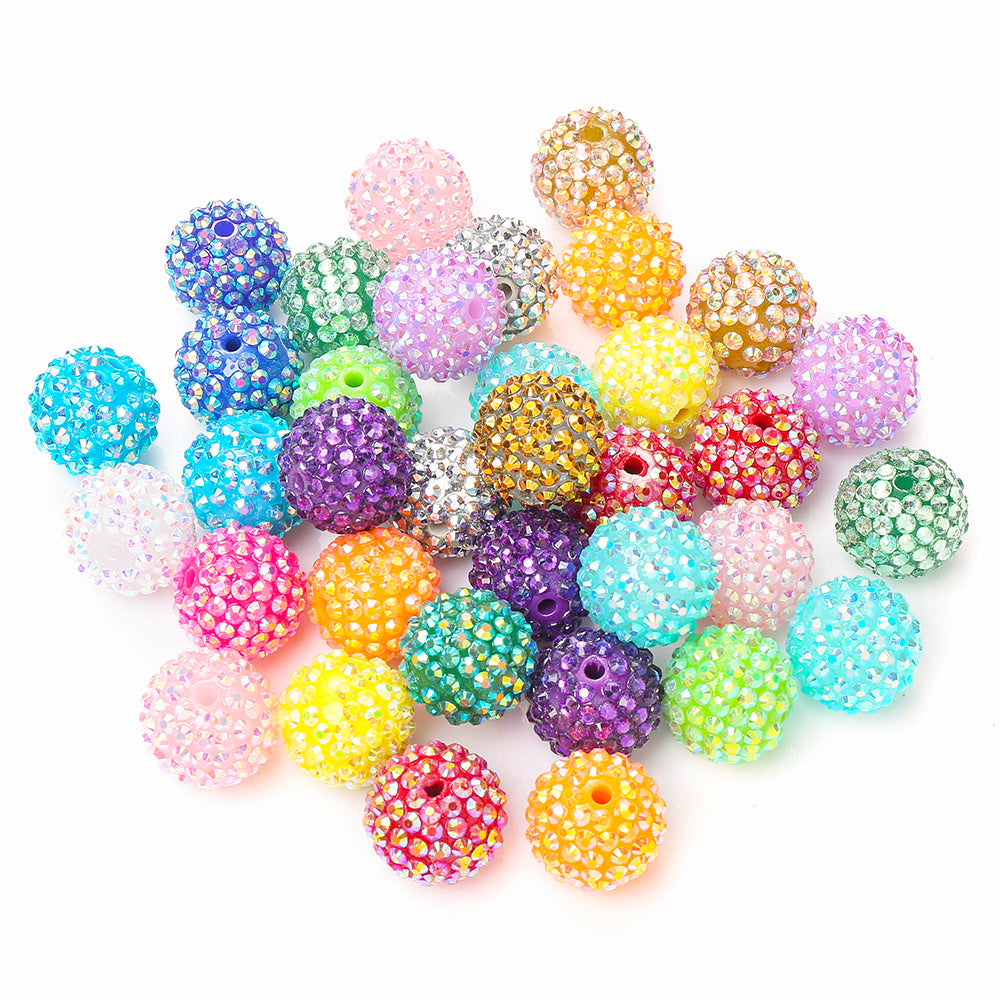 20mm Resin Bayberry Rhinestone Ball Beads