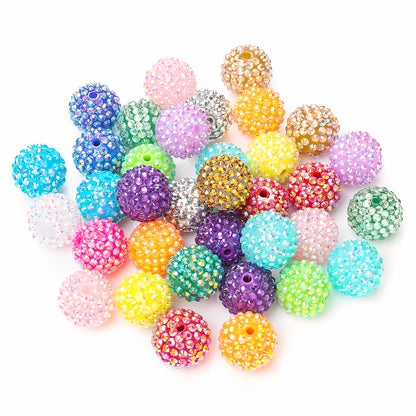 20mm Resin Bayberry Rhinestone Ball Beads