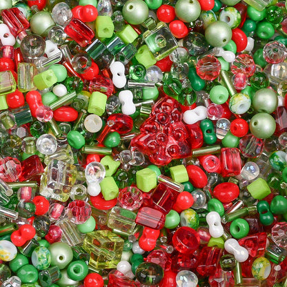 Christmas Tree Geometric Glass Beads Set
